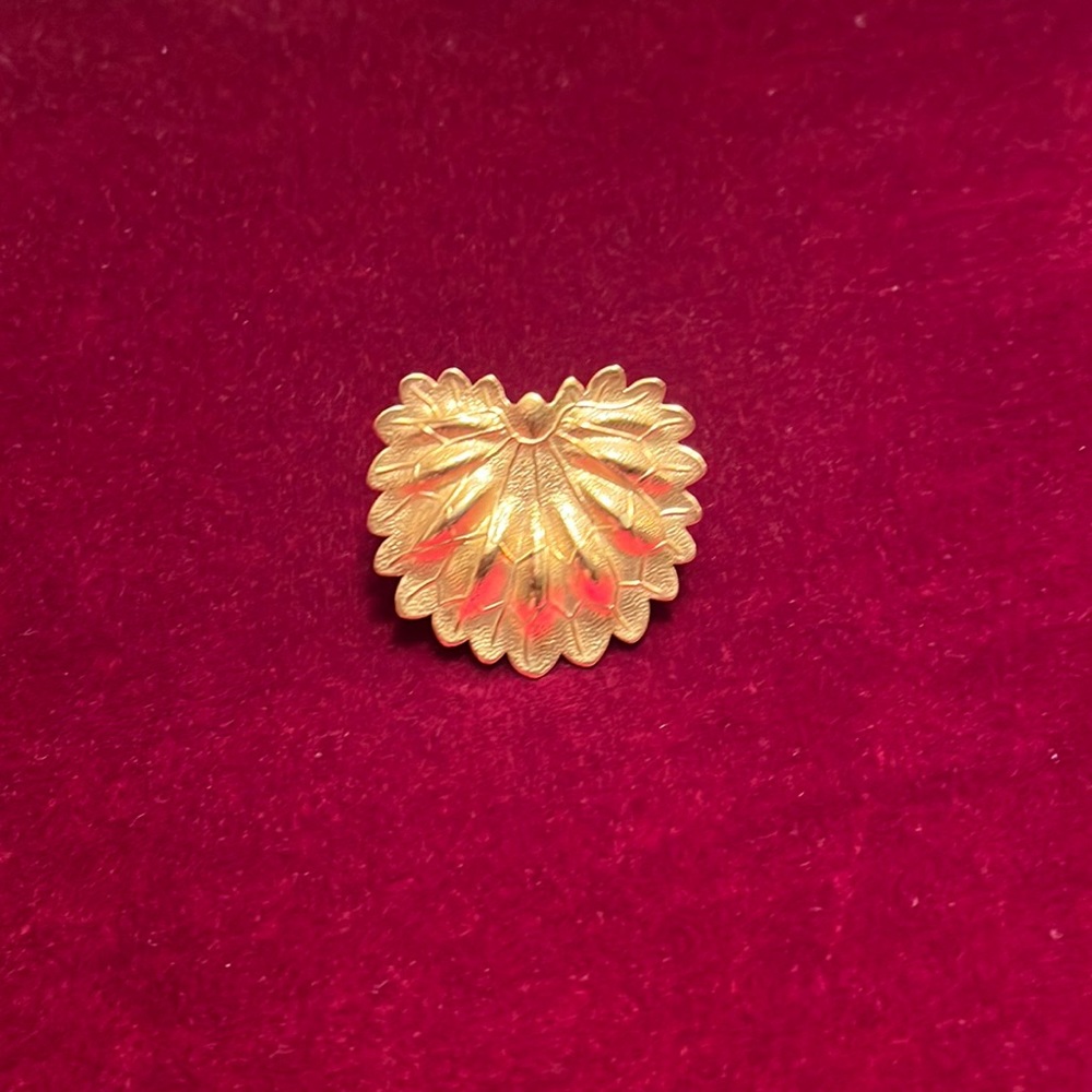 2/$15 Vintage Leaf Scarf ring Gold tone